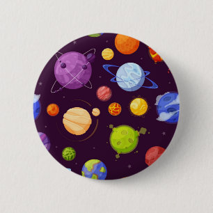 Space pattern 6 cm round badge
