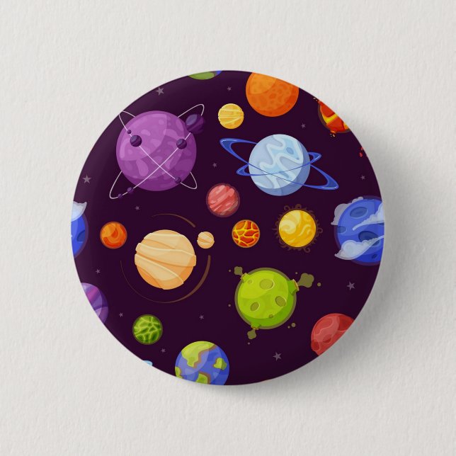 Space pattern 6 cm round badge (Front)