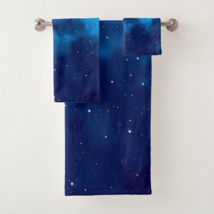 Space pattern bath towel set