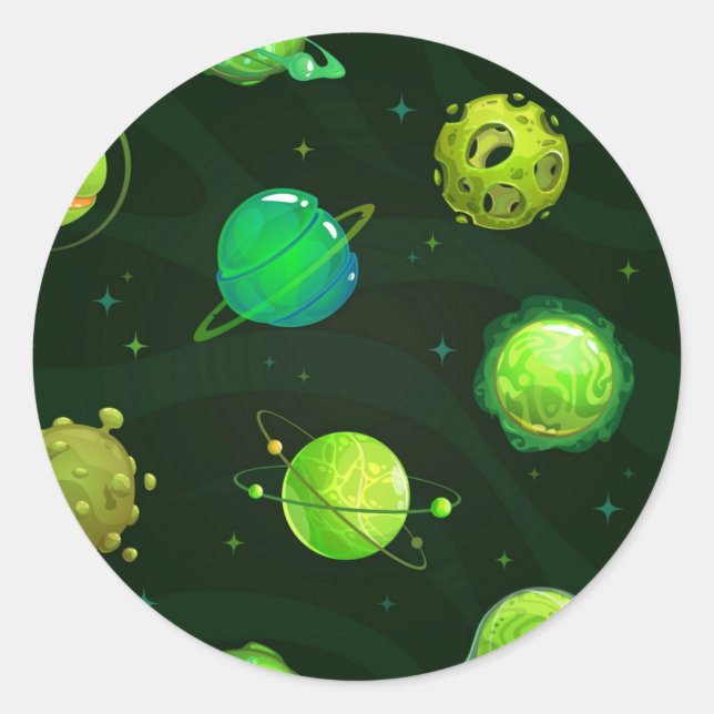 Space pattern classic round sticker (Front)