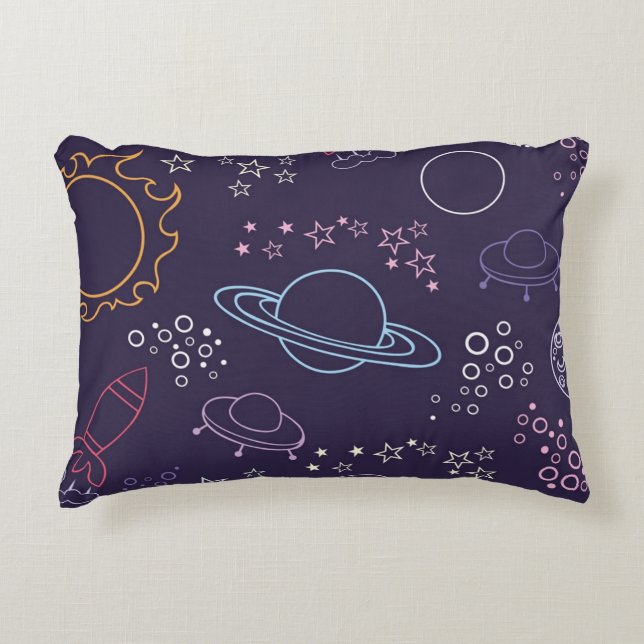 Space pattern decorative cushion (Front)