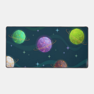 Space pattern desk mat