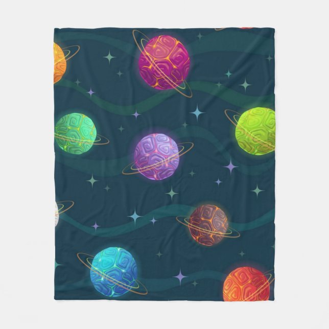 Space pattern fleece blanket (Front)