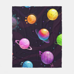 Space pattern fleece blanket