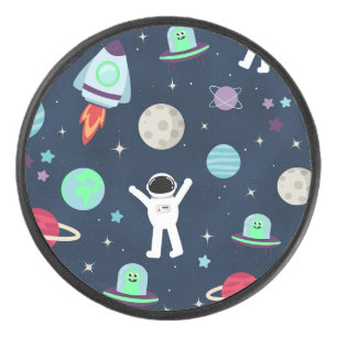 Space Pattern illustration Hockey Puck