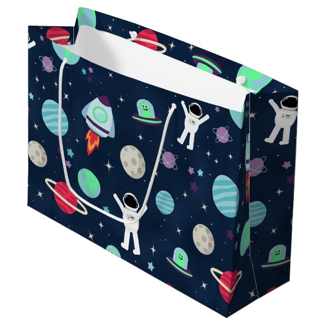 Space Pattern illustration Large Gift Bag (Front Angled)