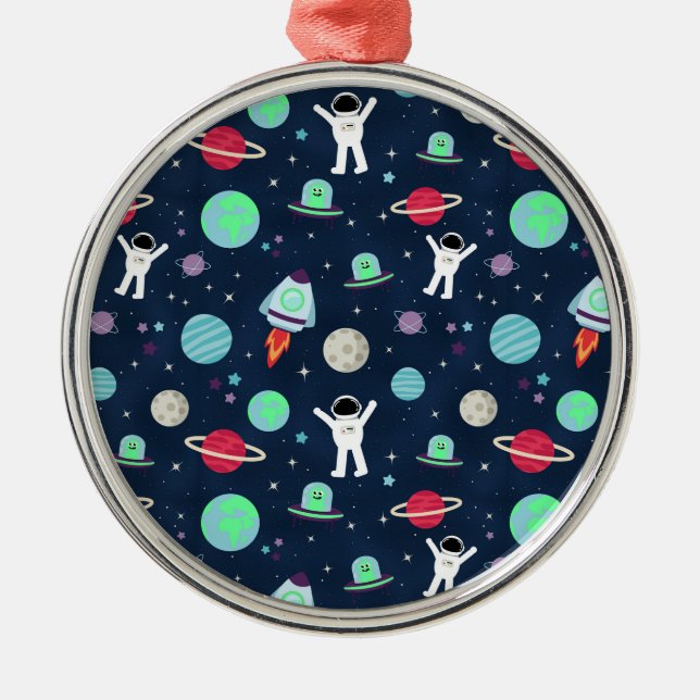 Space Pattern illustration Metal Tree Decoration (Front)