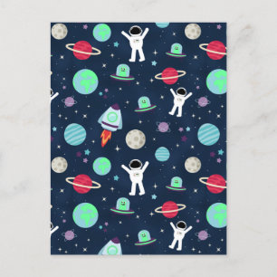 Space Pattern illustration Postcard