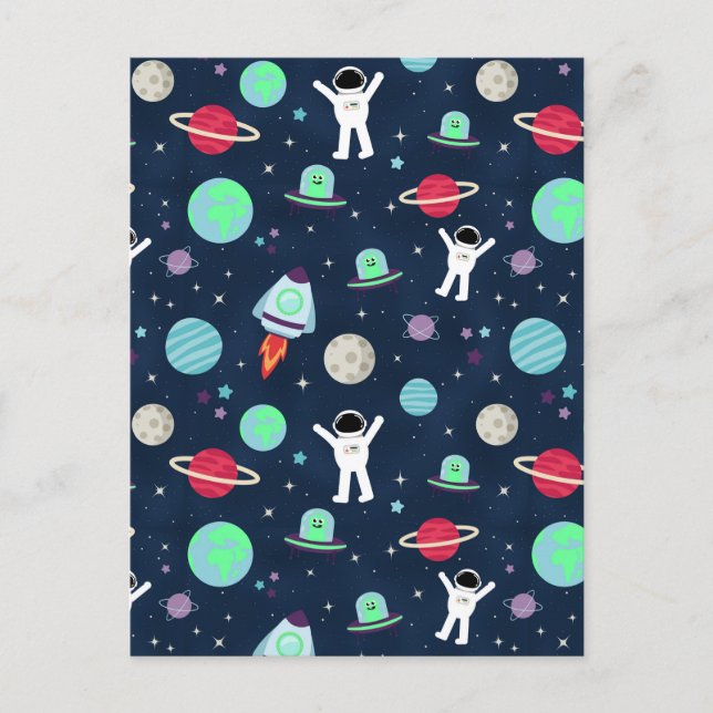 Space Pattern illustration Postcard (Front)