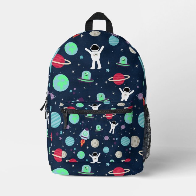 Space Pattern illustration Printed Backpack (Front)