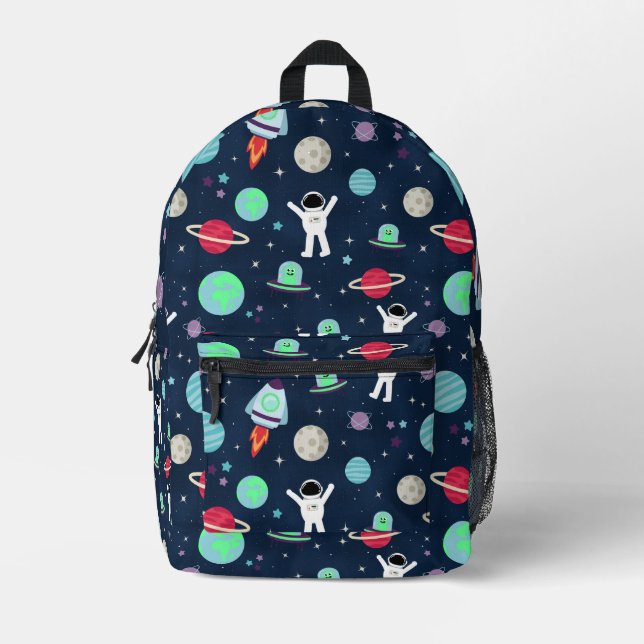 Space Pattern illustration Printed Backpack (Front)
