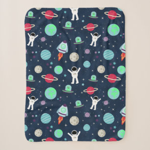 Space Pattern illustration Sherpa Blanket