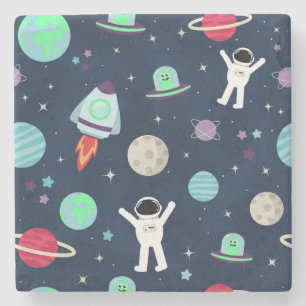 Space Pattern illustration Stone Coaster