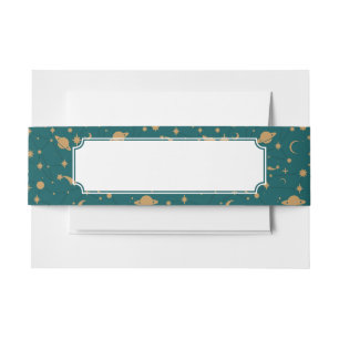 Space pattern invitation belly band