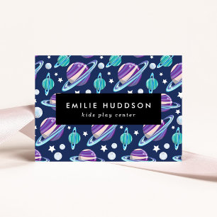 Space Pattern, Kids Play Centre, Activity Centre Business Card