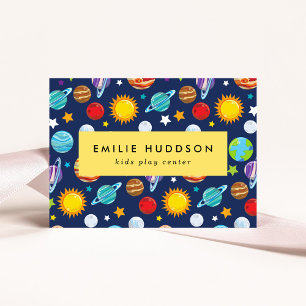 Space Pattern, Kids Play Centre, Activity Centre Business Card