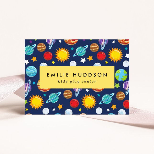 Space Pattern, Kids Play Centre, Activity Centre Business Card (Creator Uploaded)