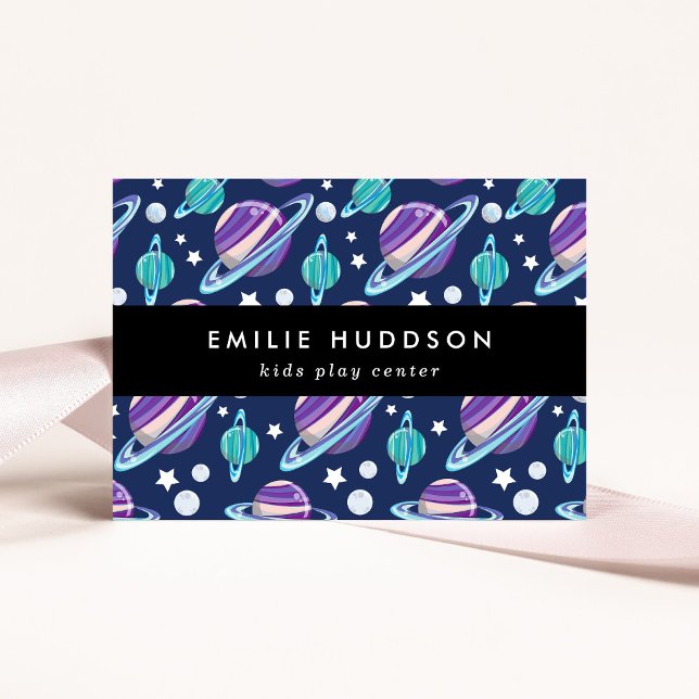 Space Pattern, Kids Play Centre, Activity Centre Business Card (Creator Uploaded)