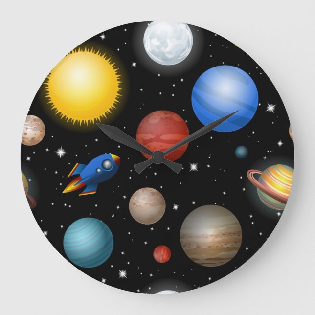 Space pattern large clock (Front)