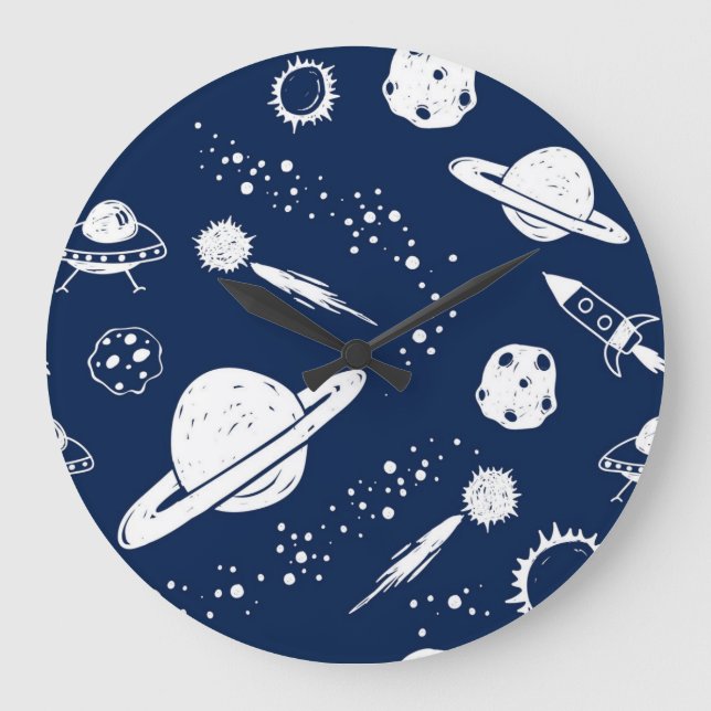 Space pattern large clock (Front)