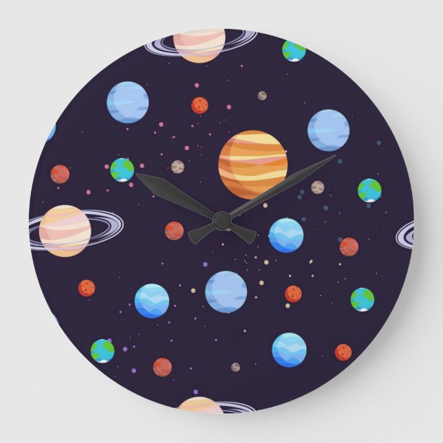 Space pattern large clock (Front)