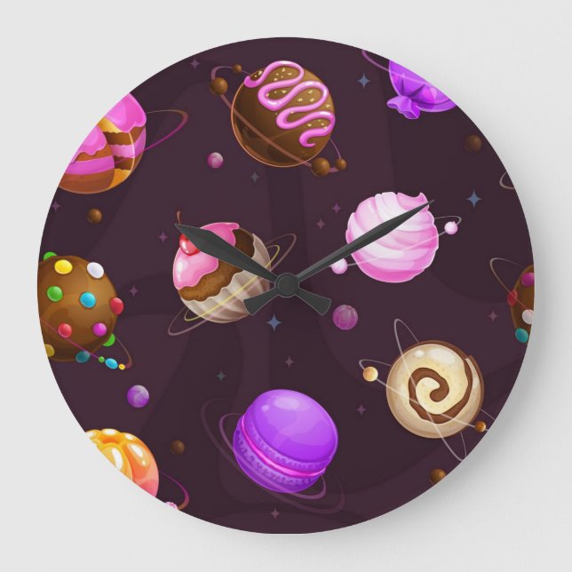 Space pattern large clock (Front)