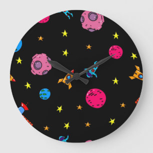 Space pattern large clock