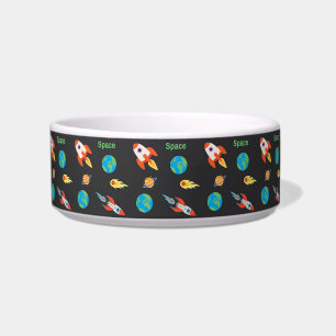 Space pattern on black bowl
