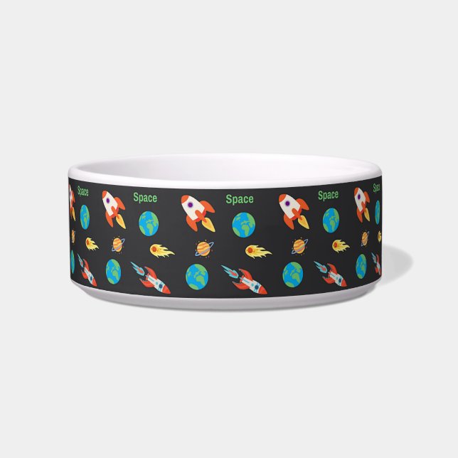 Space pattern on black bowl (Front)