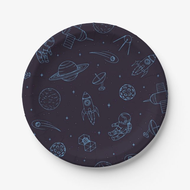Space pattern paper plate (Front)