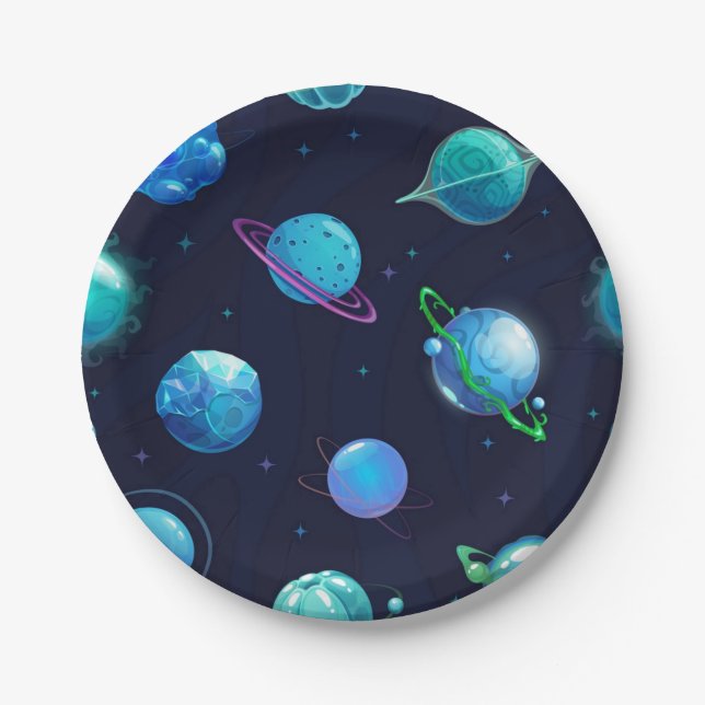 Space pattern paper plate (Front)