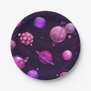 Space pattern paper plate