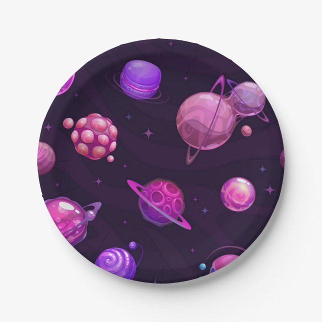 Space pattern paper plate (Front)