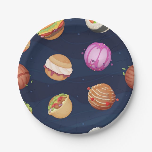 Space pattern paper plate (Front)