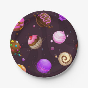 Space pattern paper plate