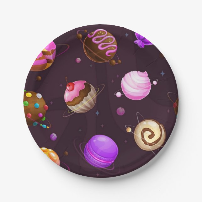 Space pattern paper plate (Front)