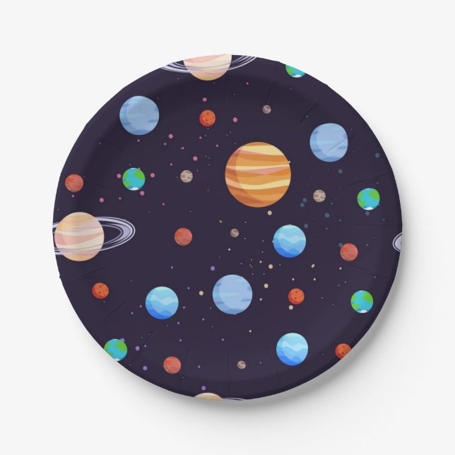 Space pattern paper plate (Front)