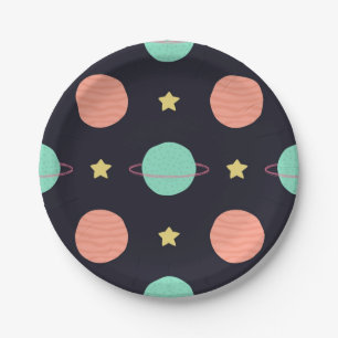 Space pattern paper plate
