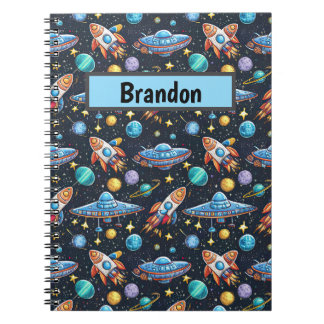 Space Pattern Personalised Notebook