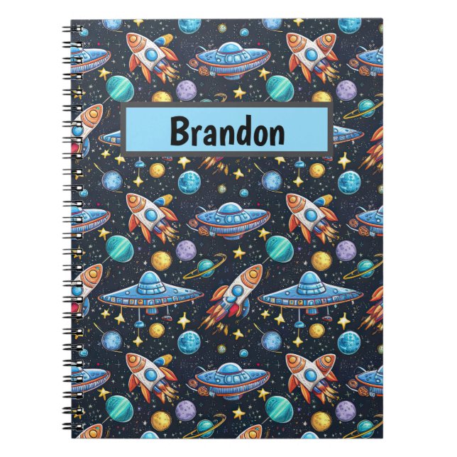 Space Pattern Personalised Notebook (Front)