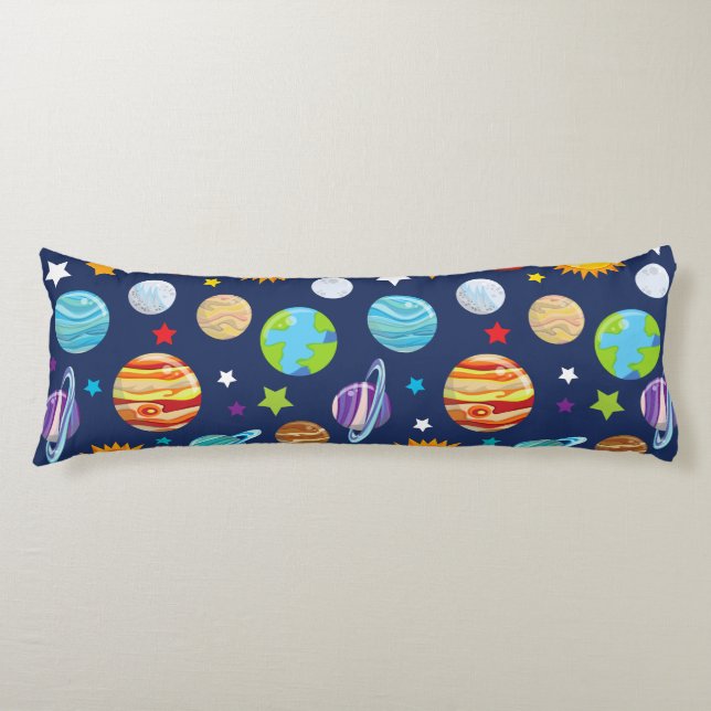 Space Pattern, Planets, Stars, Cosmos, Galaxy Body Cushion (Front)