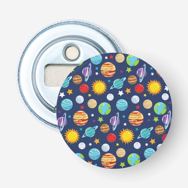 Space Pattern, Planets, Stars, Cosmos, Galaxy Bottle Opener (Front)