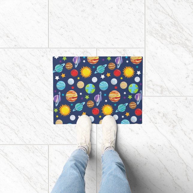 Space Pattern, Planets, Stars, Cosmos, Galaxy Doormat (Indoor)
