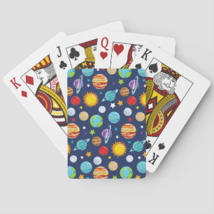 Space Pattern, Planets, Stars, Cosmos, Galaxy Playing Cards