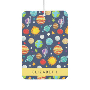Space Pattern, Planets, Stars, Cosmos, Your Name Car Air Freshener