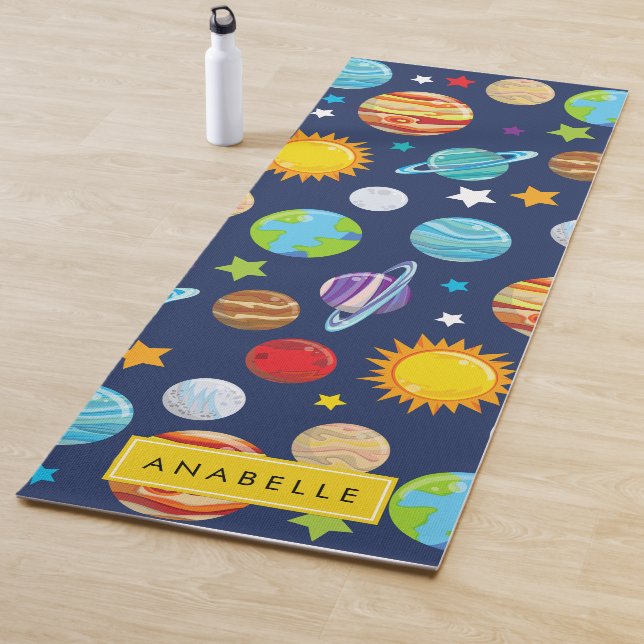 Space Pattern, Planets, Stars, Cosmos, Your Name Yoga Mat (In Situ)