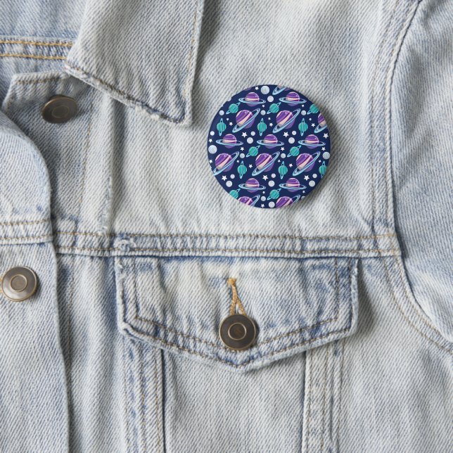 Space Pattern, Planets, Stars, Galaxy, Cosmos 6 Cm Round Badge (In Situ)