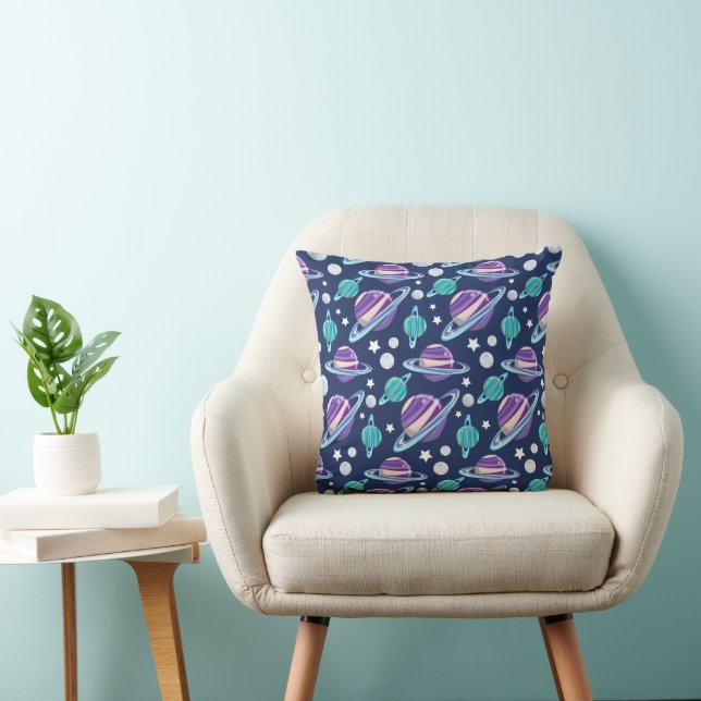 Space Pattern, Planets, Stars, Galaxy, Cosmos Cushion (Chair)