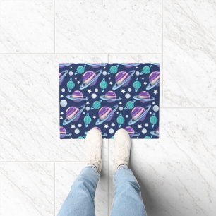 Space Pattern, Planets, Stars, Galaxy, Cosmos Doormat