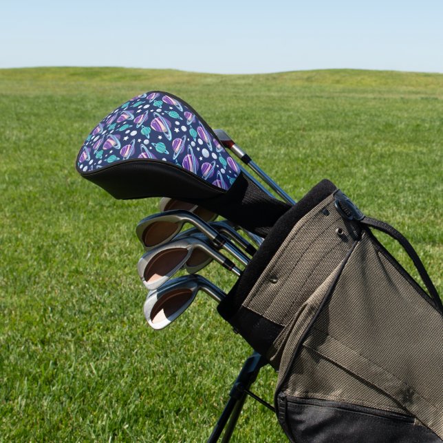 Space Pattern, Planets, Stars, Galaxy, Cosmos Golf Head Cover (In Situ)
